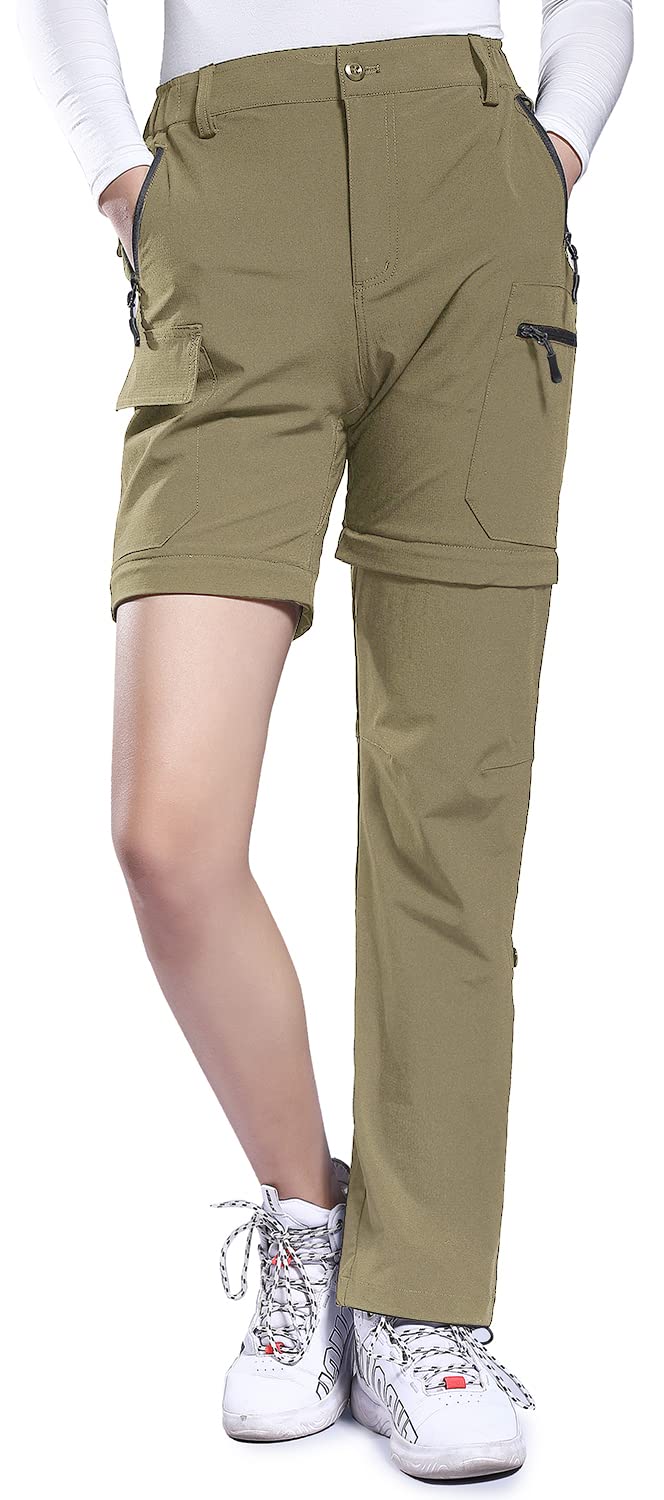 Hiauspor Pantaloni Trekking Donna Estivi Convertibili Montagna Escursionismo Leggeri con Zip off Pantaloni ad Asciugatura Rapida Elasticizzati UPF 50+