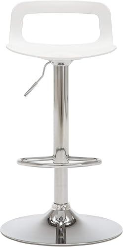 Miniatura 16 de thksbought Juego de 2 taburetes de bar modernos de plástico ajustable de altura giratoria (negro mate) Negro -,Gris,Blanco