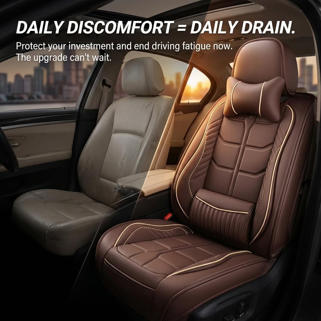 URINOVET for Toyota Yaris Sedan 2019、2020 Car Seat Cover, 5-Seater Front Rear Seat Cover, Waterproof and Wear Resistant Leather Seat Covers(Full Set,Black Red)