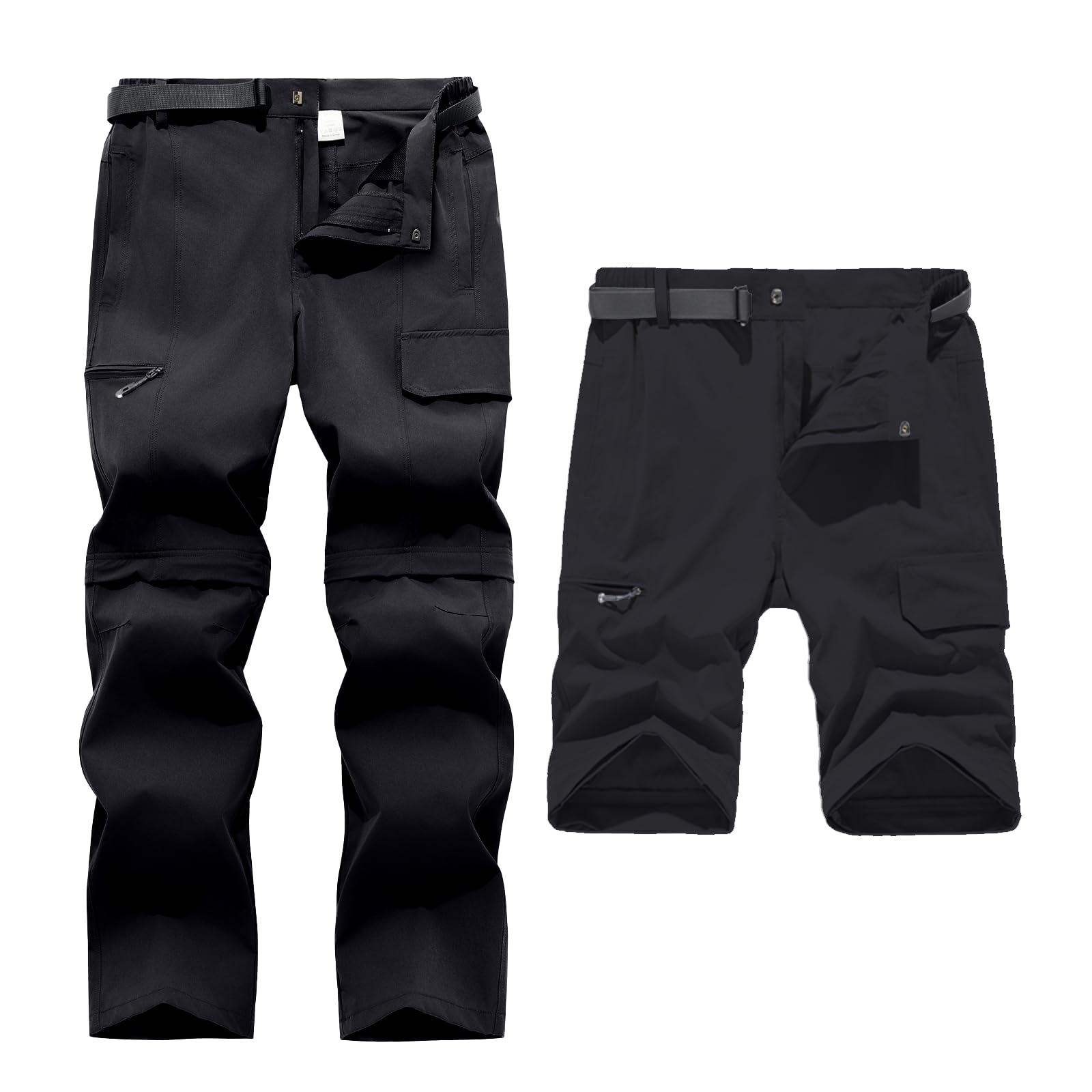 Pantalon d'extérieur pour Hommes, Pantalon de randonnée Amovible, Pantalon de Travail avec Ceinture, Respirant, à séchage Rapide, imperméable, pour Le Printemps et l'été
