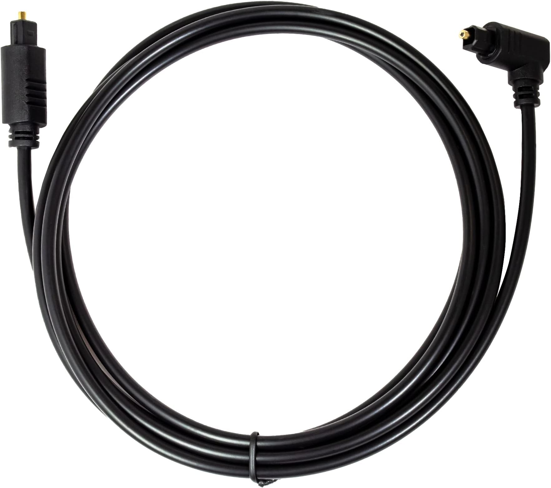 J-Tech DigitalOptical Audio Cable | Digital Toslink SPDIF 6 feet 90 Degree/Right Angle Male to Male for AV Receiver Sound Bar Xbox PS4 (JTECH-SP6FB)