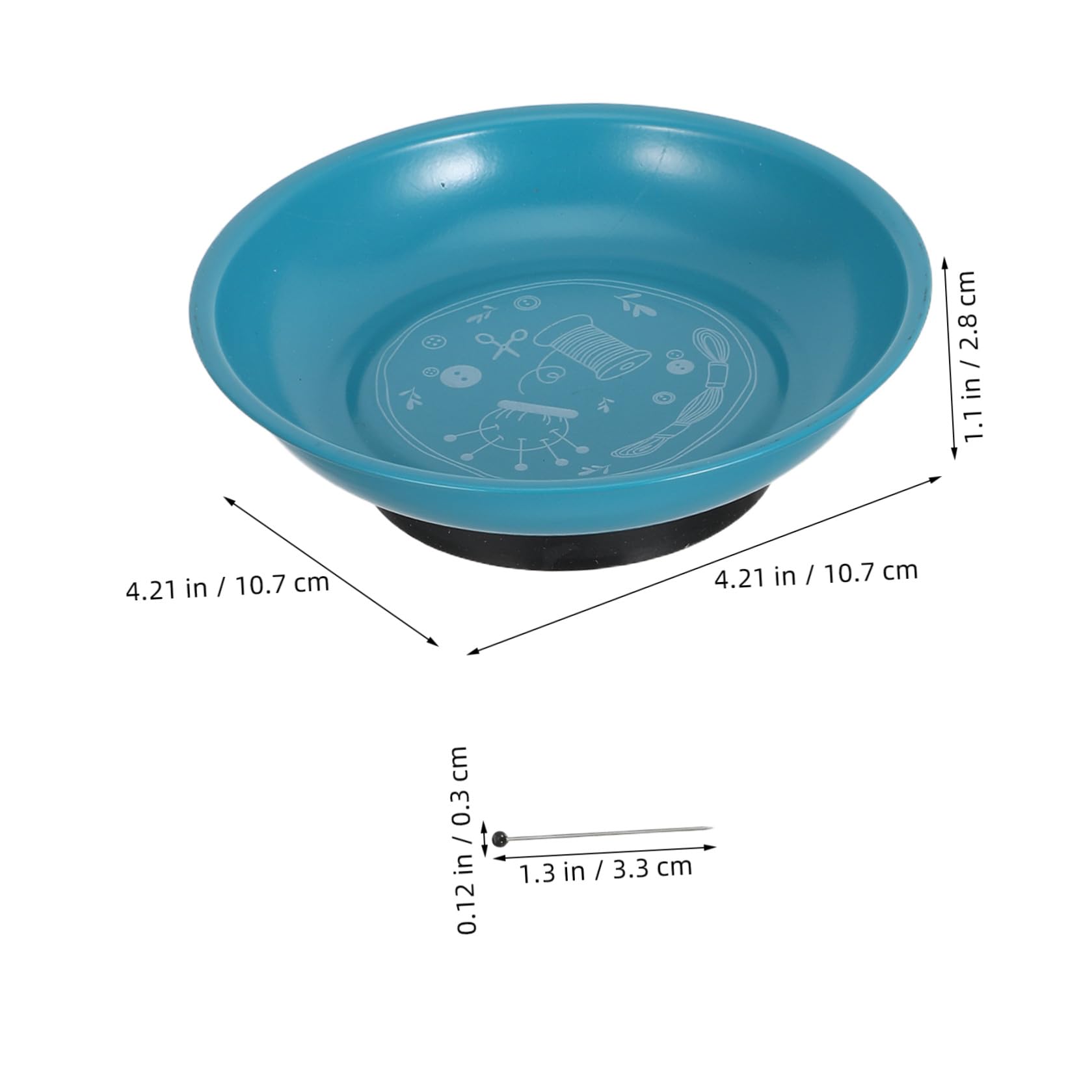 Healeved Ciotola Magnetica Porta Spilli in Ferro e Plastica, Contenitore Portatile per Aghi e Viti, Uso Multifunzionale per Cucito e Riparazioni in Viaggio