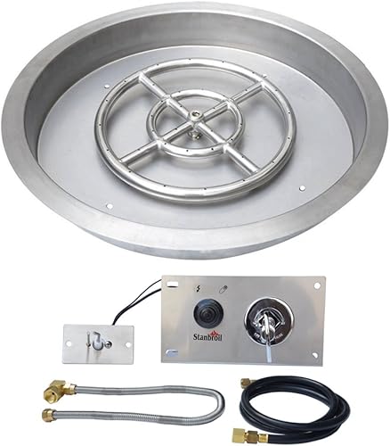 Miniatura 8 de stanbroil 19inch Ronda Drop-in hoguera sartén con chispaKit de ignición versión de gas natural