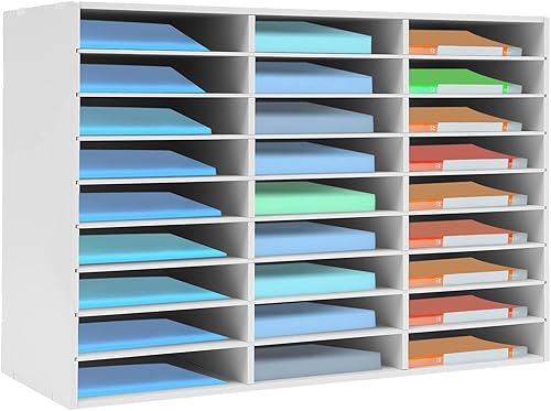 Miniatura 4 de TBVECHI Organizador de literatura, archivador lateral con estantes de almacenamiento abiertos, gabinetes de almacenamiento de archivos de oficina