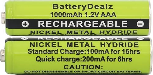 Baterías recargables NiMH AAA de 1.2 V compatibles con teléfonos inalámbricos Panasonic (paquete de 2)