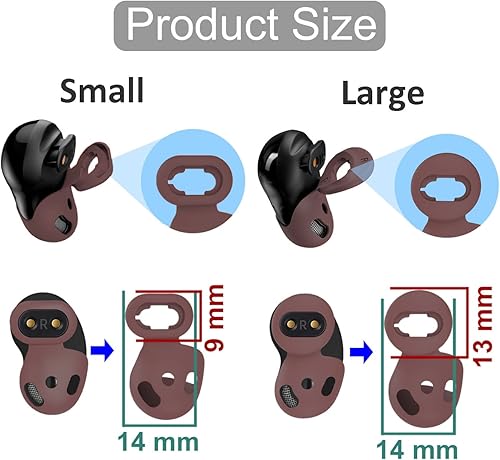 Miniatura 2 de IiEXCEL 8 pares de almohadillas antideslizantes para Galaxy Buds Live, pequeñas y grandes, para añadir agarre en la funda, accesorios de alas