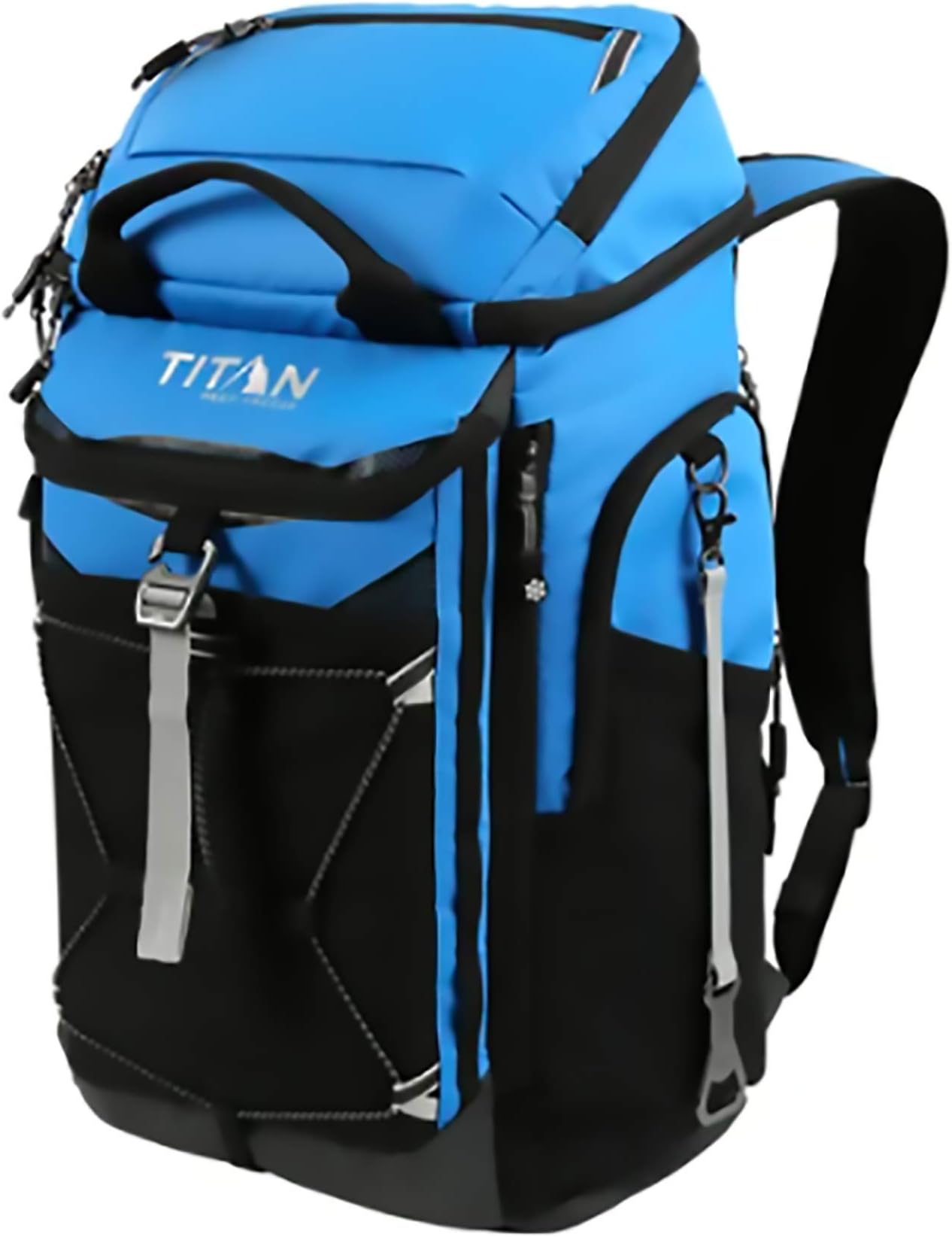 Arctic Zone Titan | Deep Freeze Series Backpack Cooler | 26 Can ice capacity| 2 Ice walls packs included | Blue