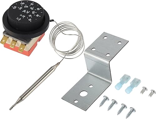 X AUTOHAUX Kit de controlador de termostato de ventilador de radiador eléctrico de 12 V, interruptor de control de temperatura de expansión líquida