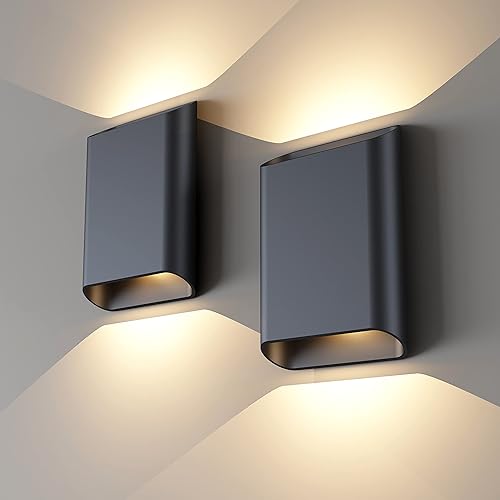 ilucezzo Luces LED de pared para exteriores, apliques de pared regulables de 15.5 W, IP65 impermeables, lámparas de pared modernas para dormitorio, ilucezzo Luces LED de pared para exteriores, apliques de pared regulables de 15.5 W, IP65 impermeables, lámparas de pared modernas para dormitorio,