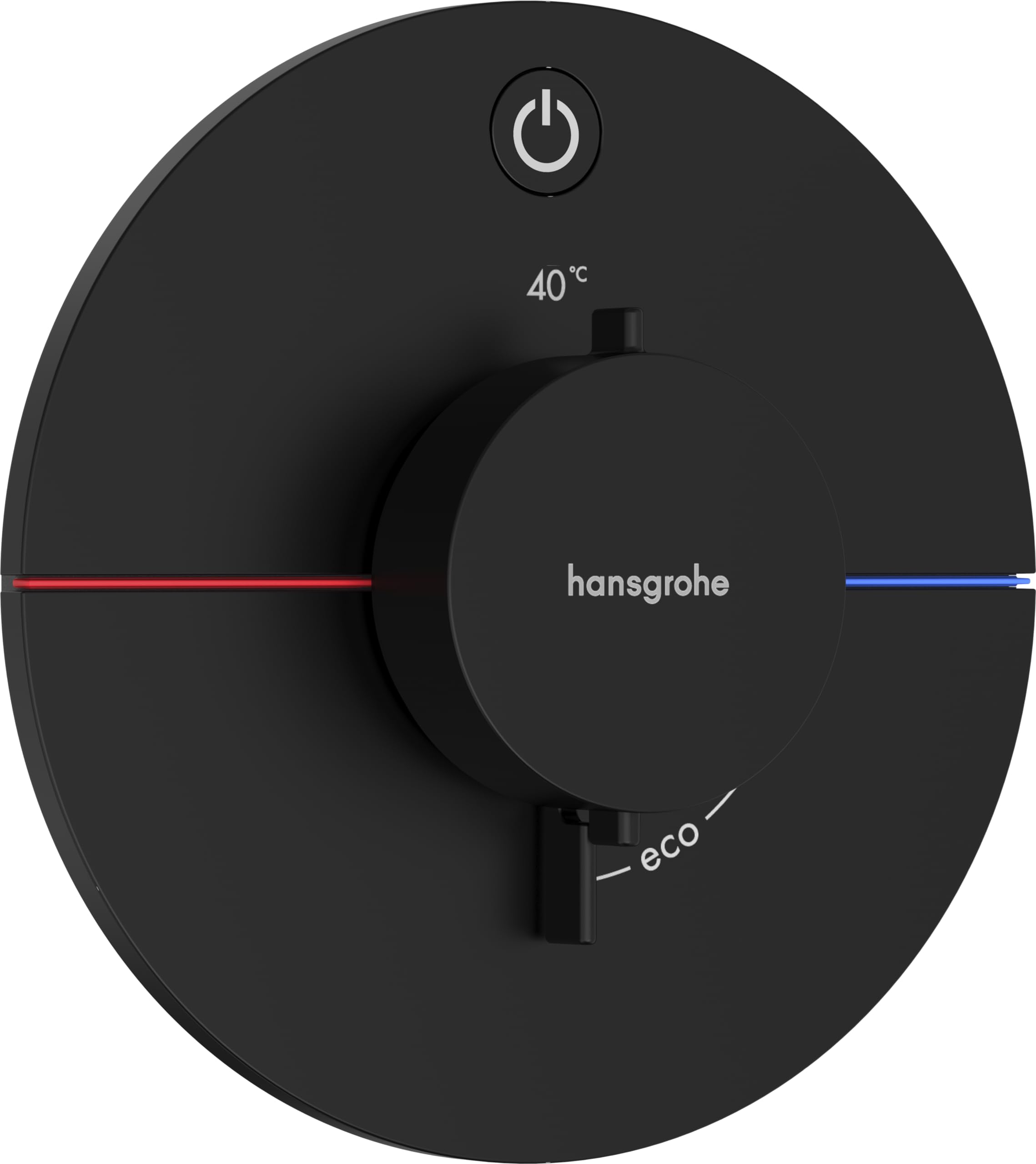 hansgrohe ShowerSelect Comfort S - Thermostat Unterputz, Armatur mit Sicherheitssperre (SafetyStop) bei 40° C, rundes Thermostat, Mischbatterie für 1 Verbraucher, Mattschwarz