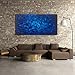 MyArton Large Abstract Dark Blue Square Wall Art Hand Painted Textured Oil Painting on Canvas Ready To Hang 60x30inch