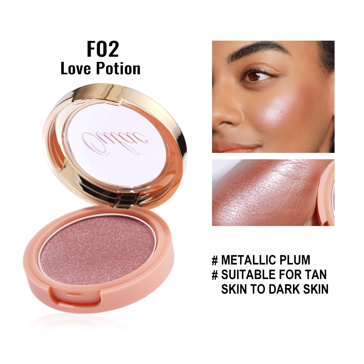 Oulac Luminiser Blushers for Cheeks Make up Long-Lasting Blush Powder For High-Pigment Colour - Image 2