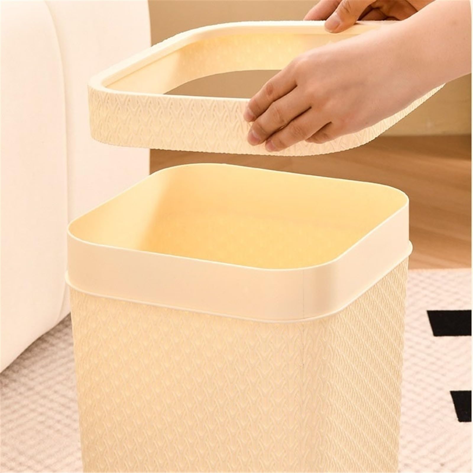 Pattumiera e pattumiera Bagno Interno, WC, Bidone Della Spazzatura per oggiorno(Yellow)