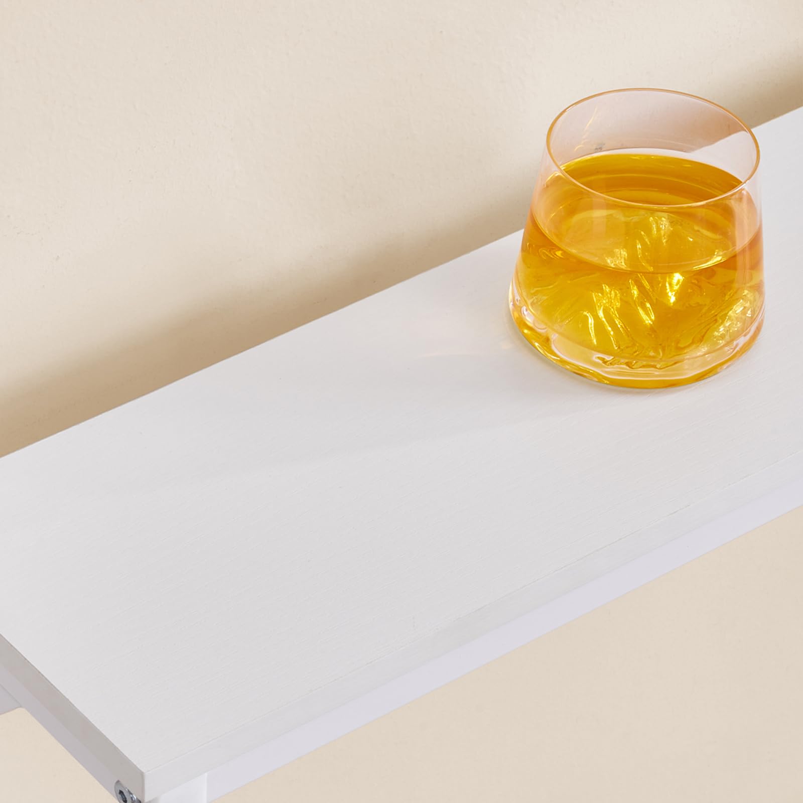 HOOBRO Mesa de Consola Estrecha de 100 cm, Mesa de Entrada con Enchufe Múltiple, para Colocar detrás del Sofá, para Sala de Estar, Pasillo, Marco de Metal, Blanco EWW52CXG01G1