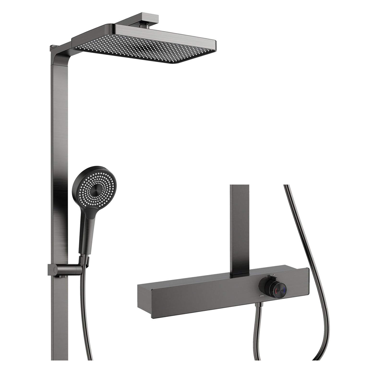 Ensemble de robinet de douche mural 3 fonctions au design contemporain chic
