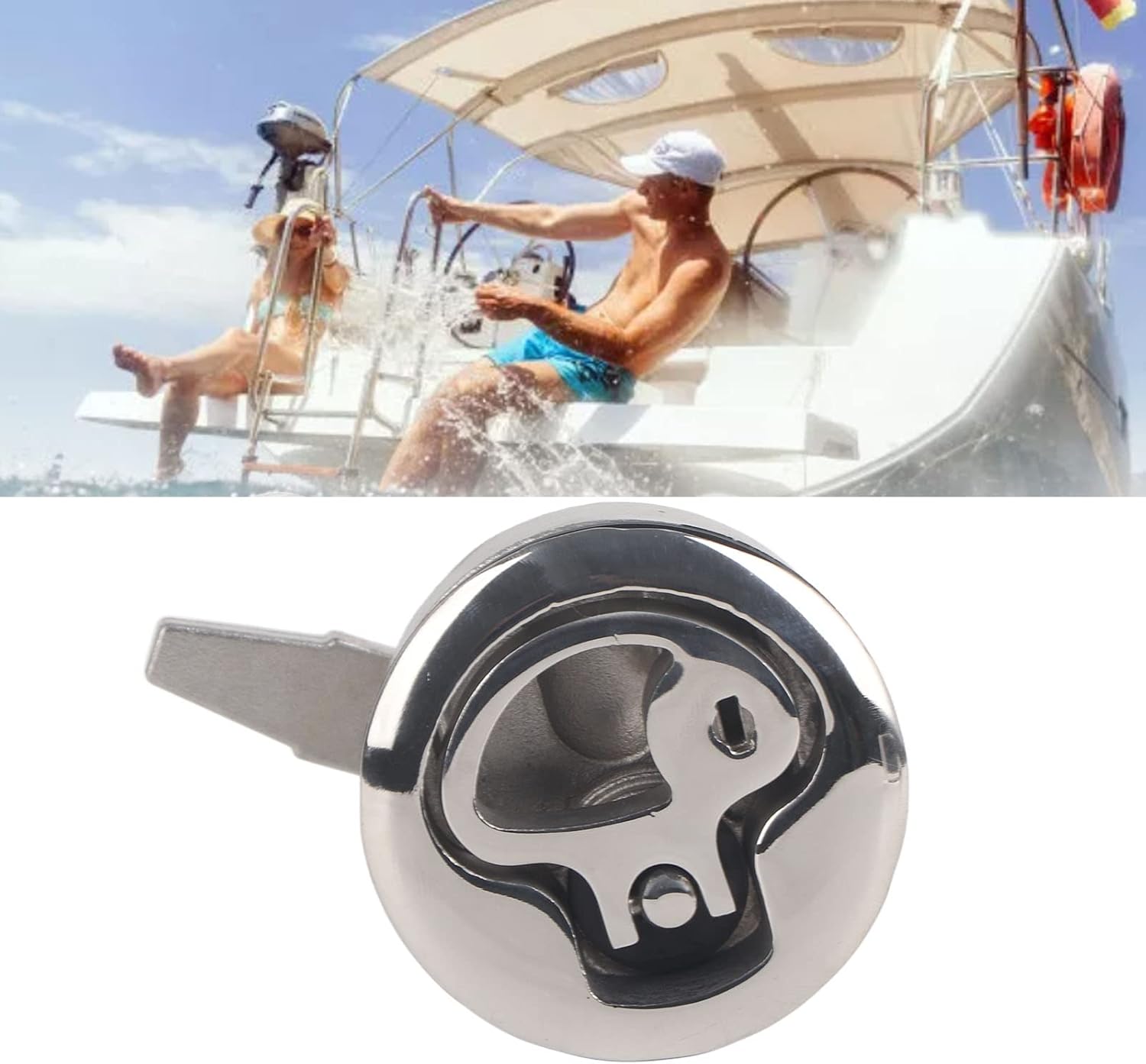 Stainless Steel Boat Cam Latch | Flush Pull Deck Slam Latch for Marine/RV/Hatch | Parallel Clasp Design, Security Feature & Sturdy