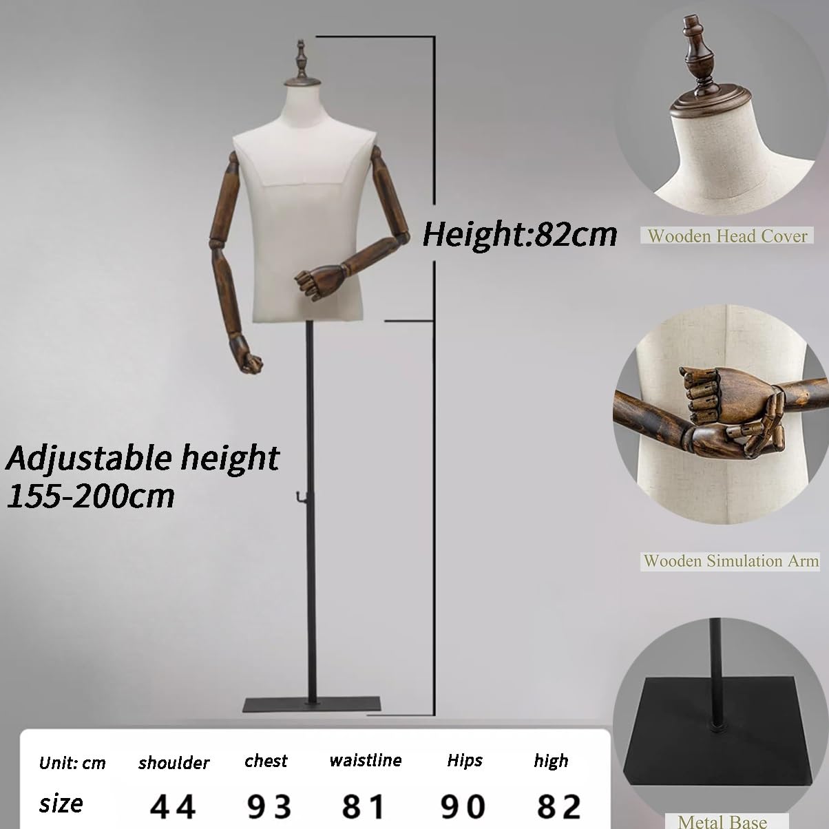 Amazon.co.jp: 61-79 インチマネキン 上半身 男性トルソー