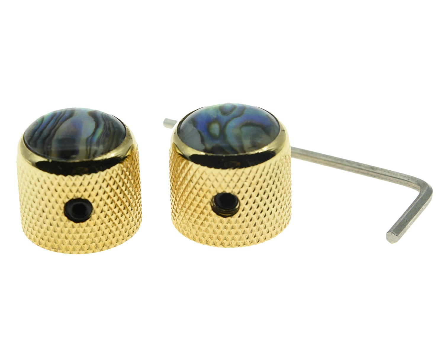 Manopole Per Chitarra 6 Mm Push-on Oro Abalone - Set Di Manopole A Cupola Per Basso E Tele