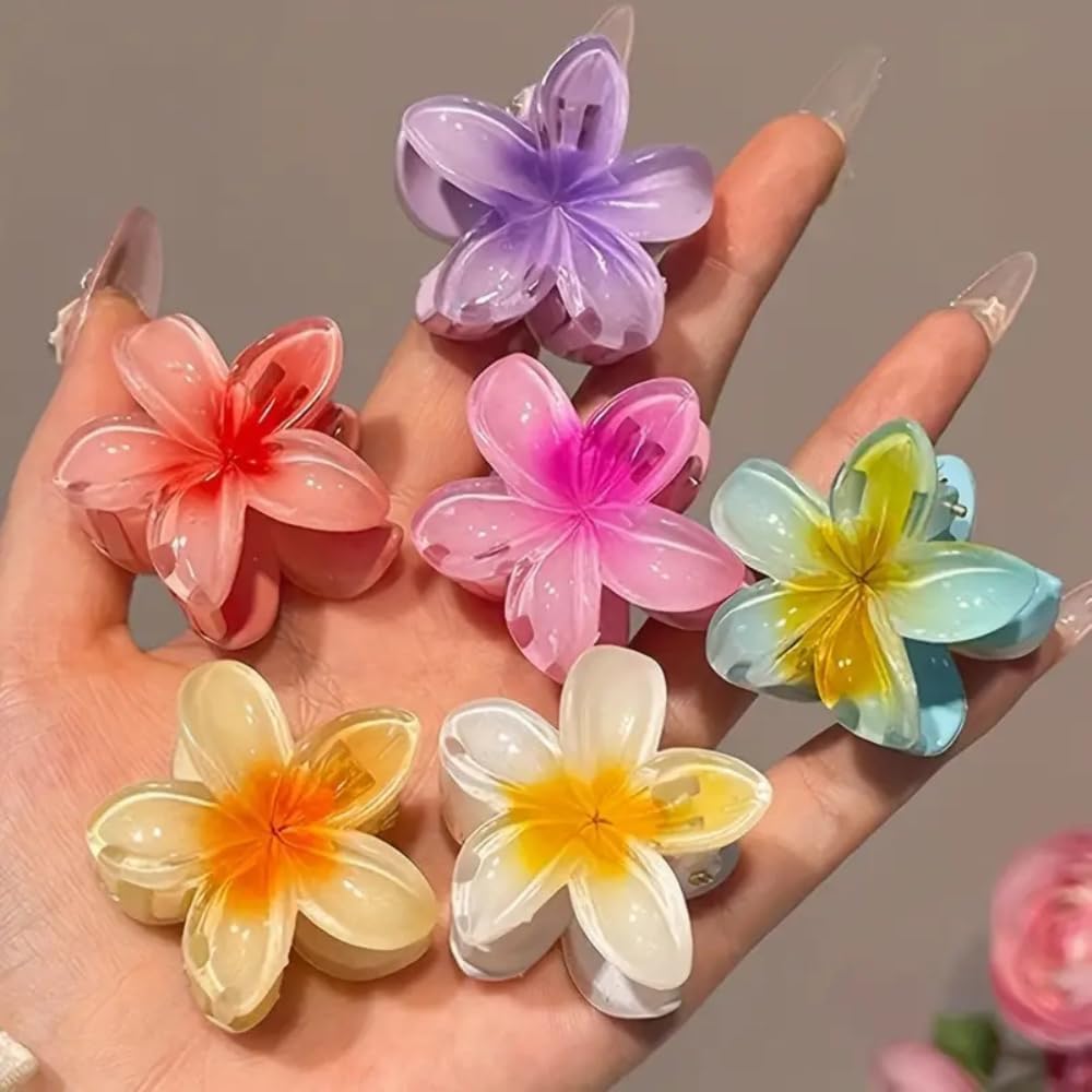 Flower Hair Claw Medium Sized Flower Hair Accessories For Women And Girls Pack of 6 pcs-image-36