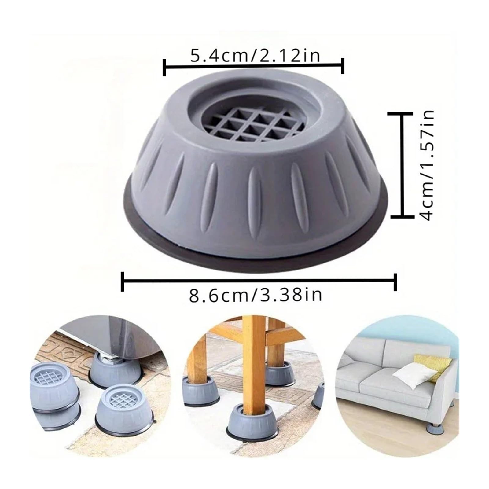 Poggiapiedi Antivibranti, Compatibili Con Apparecchi Universali, 4/8 Pezzi | Adatta lavatrici domestiche, riduce le vibrazioni e il rumore di funzionamento(8pcs)