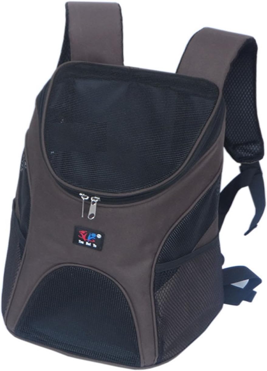 Greenery Multi-use Breathable Mesh Cover Durable Nylon Pet Puppy Dog Cat Small Animals Outdoor Travel Carrier Backpack Front Chest Bag Shoulder Handbag, Coffee