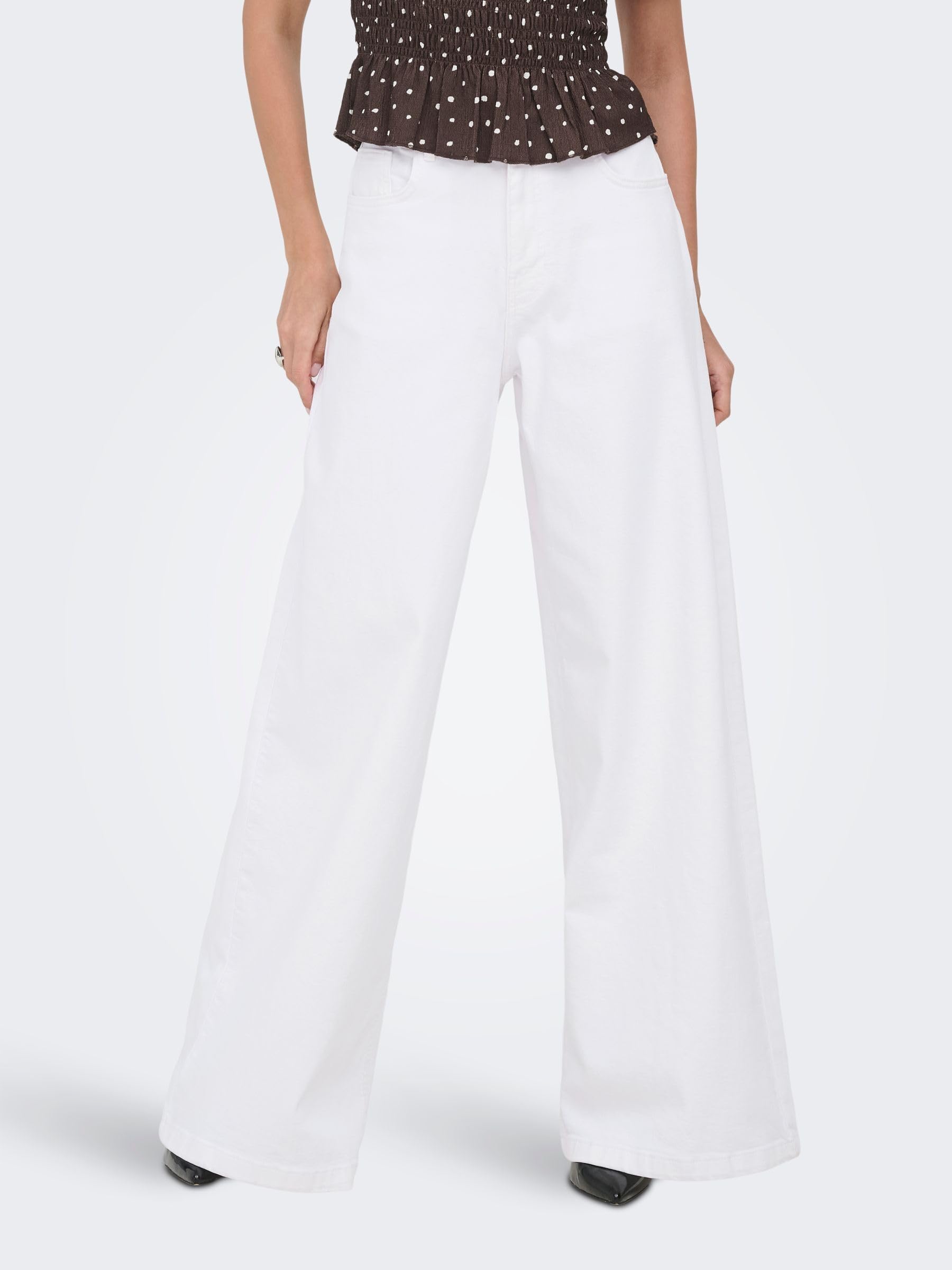 ONLY ONLFRANCESCA Jeans mit weitem Bein Mittlere Taille