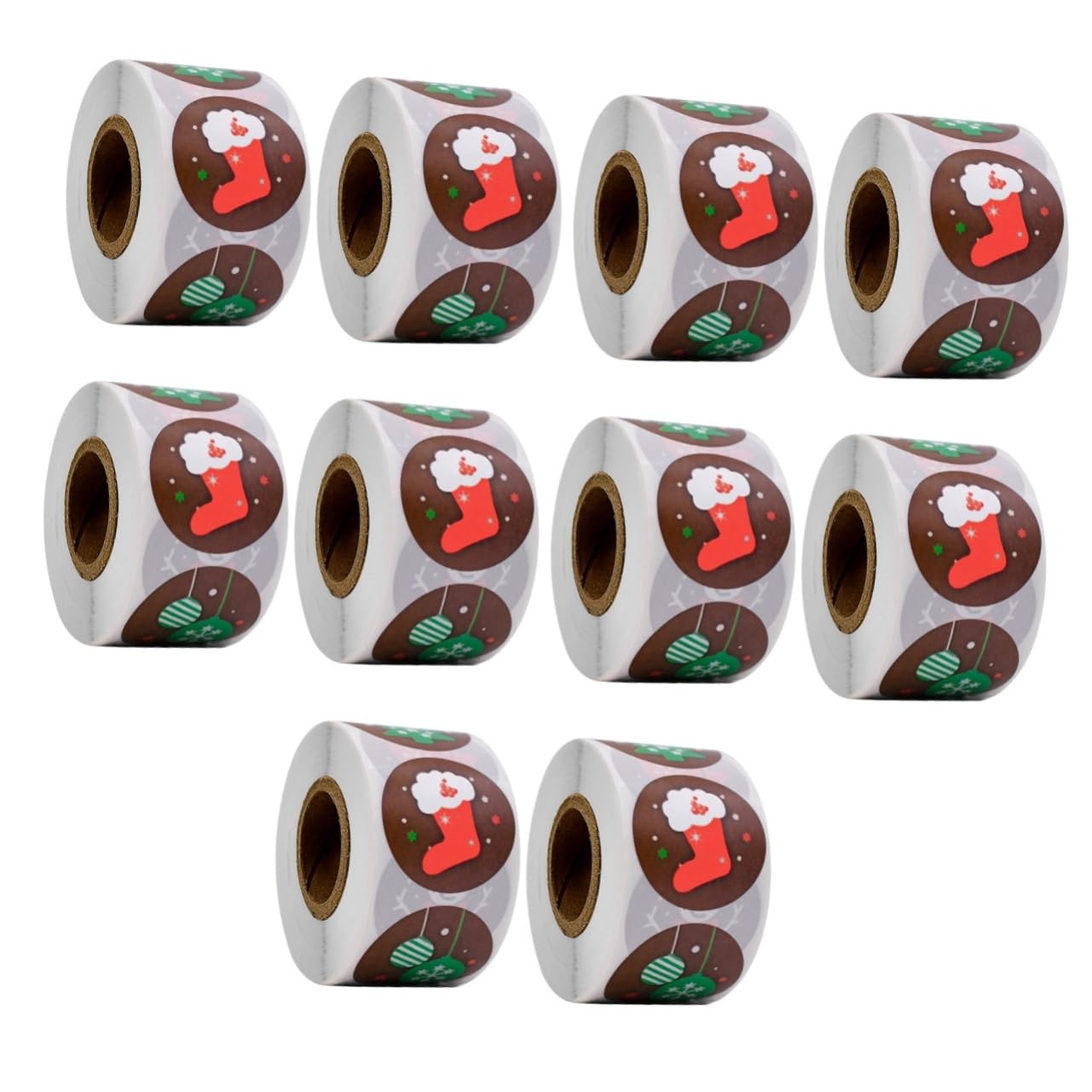 VALICLUD 5 Ensembles Jouets D'autocollant De Noël Décorations Autocollants Ronds De Noël Sachet Confiserie Autocollants De Autocollant D'étiquette Décorative 2 Rouleaux*5