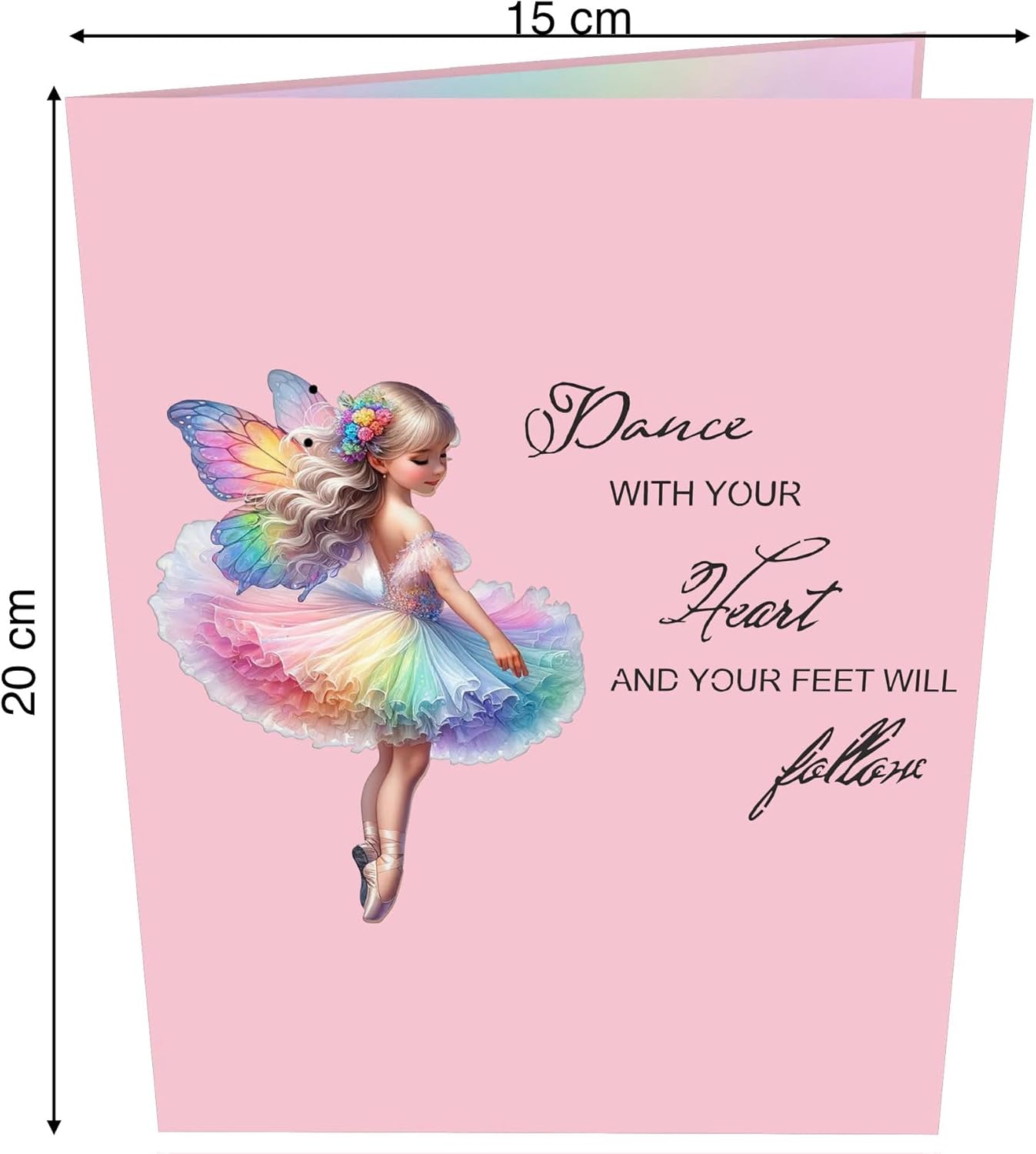 HEARTPOP Fairy and Rainbow Pop Up Card, Handmade 3D Greeting Card For All Occasion, Birthday, Mothers day, Daughter, Thinking of You, Thank you, Celebration - Image 6