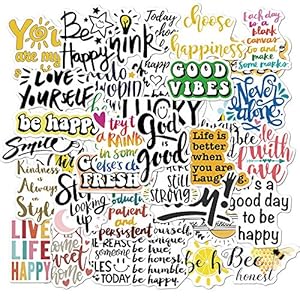 Paquete de calcomanías inspiradoras de vinilo motivacionales para botella de agua para adultos, calcomanías positivas para laptop, diario, taza, funda de teléfono (calcomanías inspiradoras)