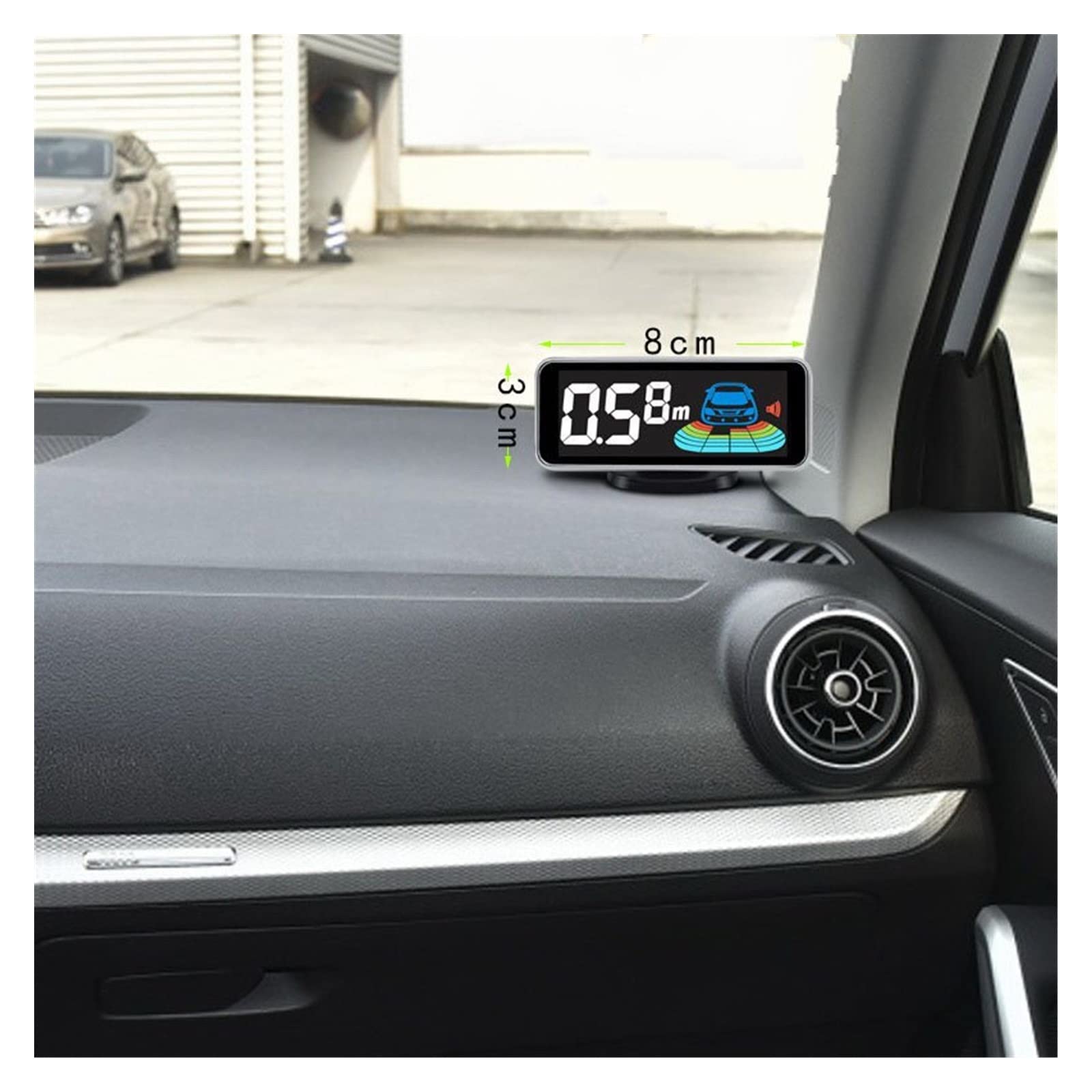 Kit Capteur Stationnement Voiture 4 Système Radar Recul Arrière Véhicule Automatique Détecteur D'assistance Sonnerie Vocale Inversion Parktronic Car Parking Sensors(Grey)