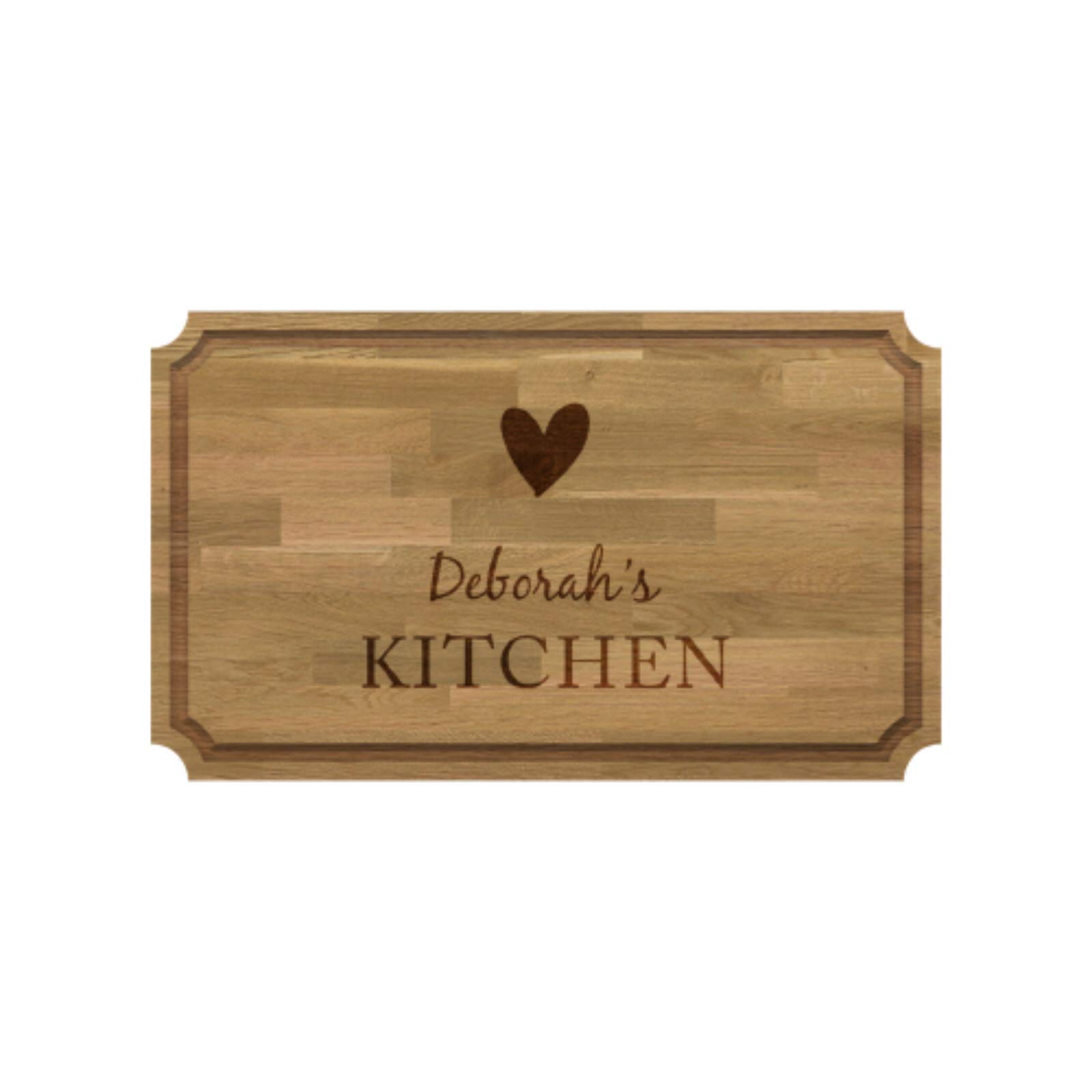 Be-Creative Tabla de cortar grande de madera maciza de roble natural, grabado y personalizable, estilo 8