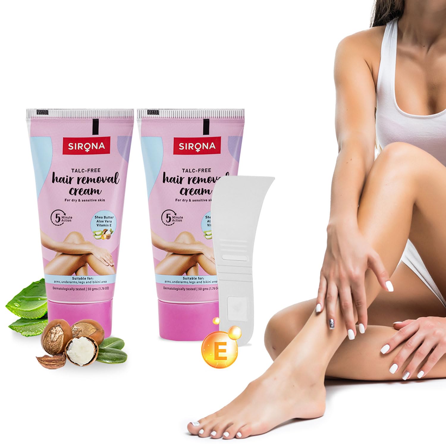 Sirona Hair Removal Cream, Bikini Hair Removal Cream for Women, Hair Removal Cream for Women, for Bikini Line, Underarm, Legs, Dermatologically Tested, for Dry & Sensitive Skin - 50 gm (Pack of 2) (B09S3STD6S) Amazon Price History, Amazon Price Tracker