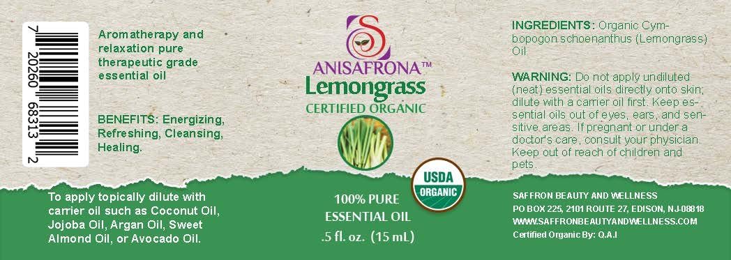 | 6 Organic USDA Certified Essential Oils (15ml or 0.5fl oz/Bottle). Lemongrass, Lavender, Peppermint, Eucalyptus Glob, Orange, Tea Tree