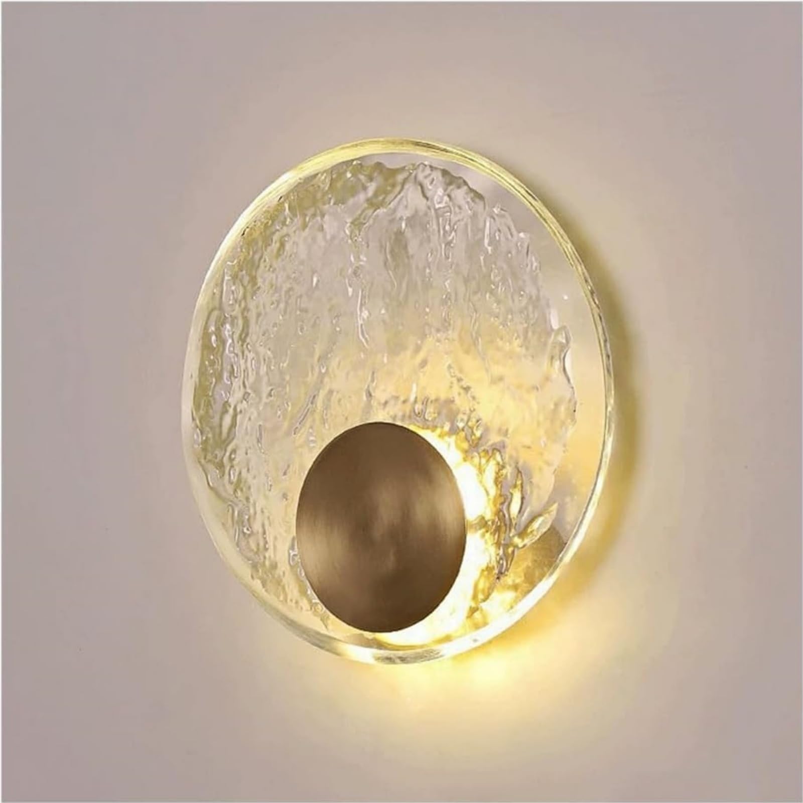LUOYAOB Crystal Round Wall Sconce Modern Indoor Fixture for Hallway Bedroom