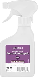 Amazon Basics 91% Isopropyl Alcohol First Aid Antiseptic Spray Bottle, 10 Fluid Ounces, 1-Pack (Previously Solimo)