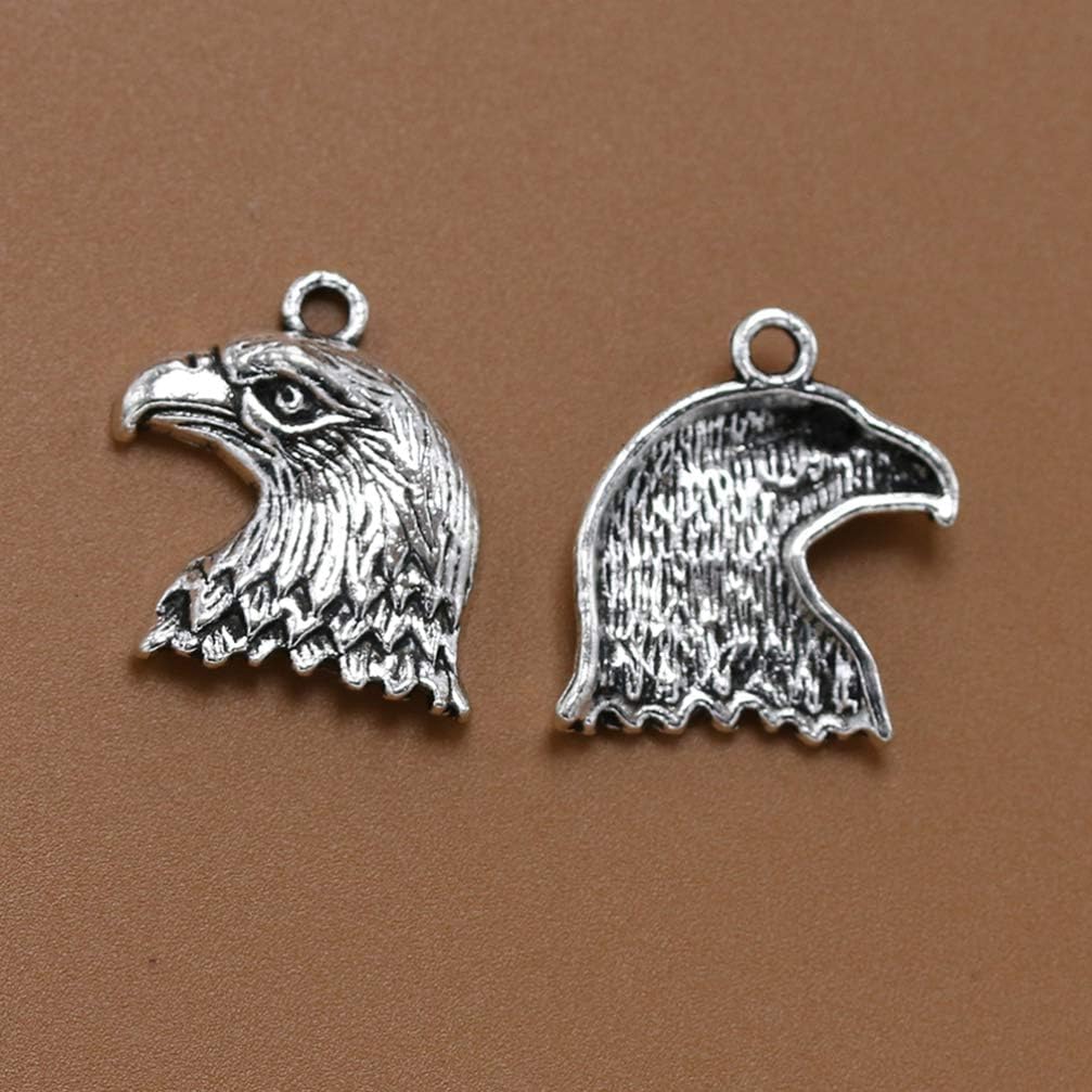 TENDYCOCO Antique Alloy Eagle Head Pendant Charms for Jewelry Making Diy Necklace Bracelet Accessories 0.86 Inch Lightweight Craft Supplies image 3