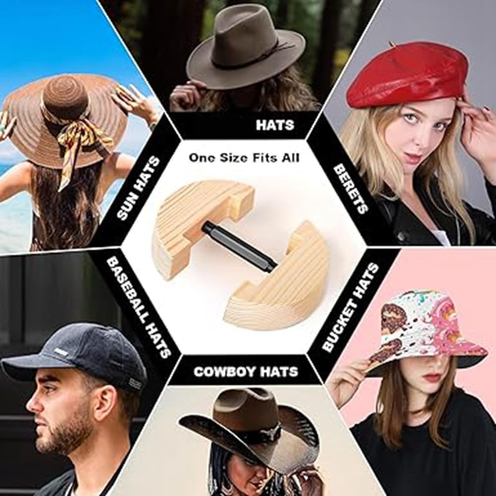 Hutdehner für Passende Hüte, Verstellbar für Fedora, Cowboy-Kappen für Männer, Baseballkappen, Cowboy-Fedora