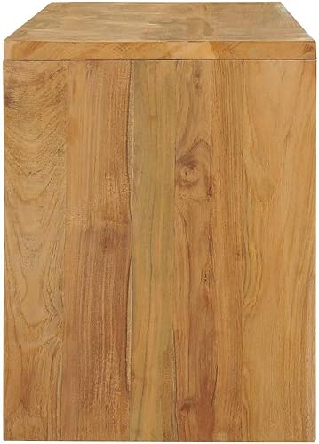 Miniatura 4 de vidaXL Soporte de TV de madera de teca maciza de 39.4 x 13.8 x 17.7 pulgadas, gabinete versátil con 2 cajones, gabinete bajo/lateral de estilo