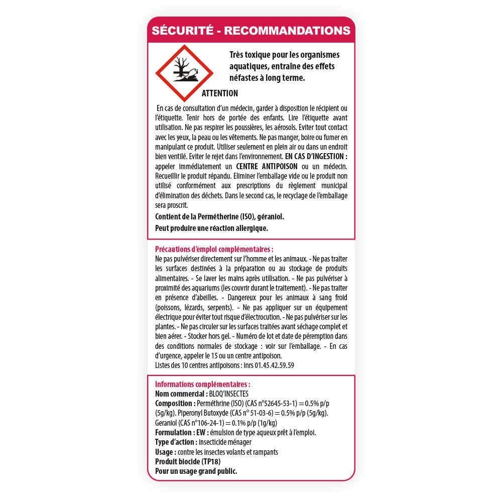 STONE GUARD Bloq Insectes Lot de 4x1L avec 4 Bouchons + 4 Pulvérisateurs