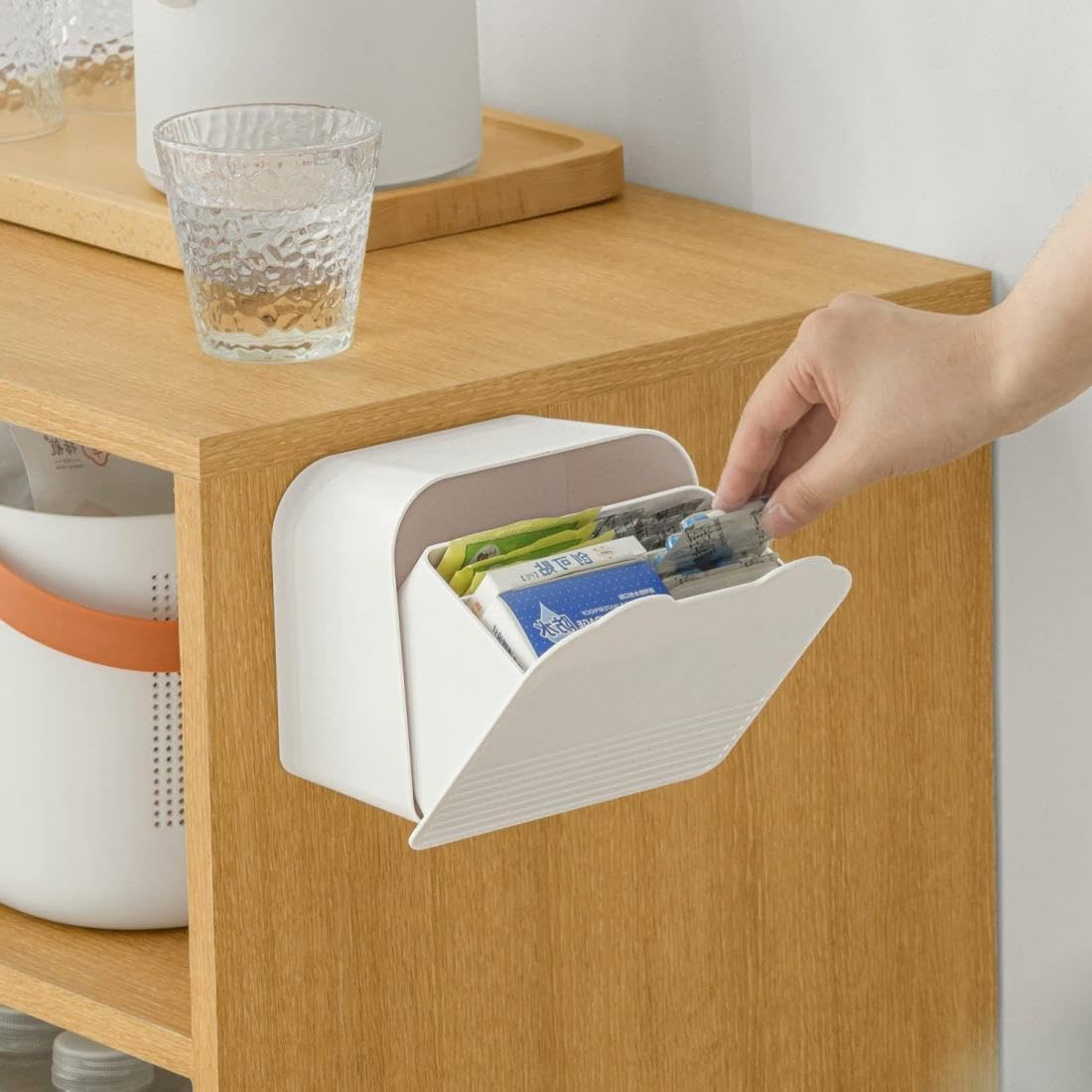 Storage Box, Small Storage Box, Wall-Mounted Bathroom Storage Jar, Removable For Easy Cleaning, Can Store Women’S Day And Night Sanitary Napkins, Cotton Swabs, Makeup Sponges, Skin Care Products, Key