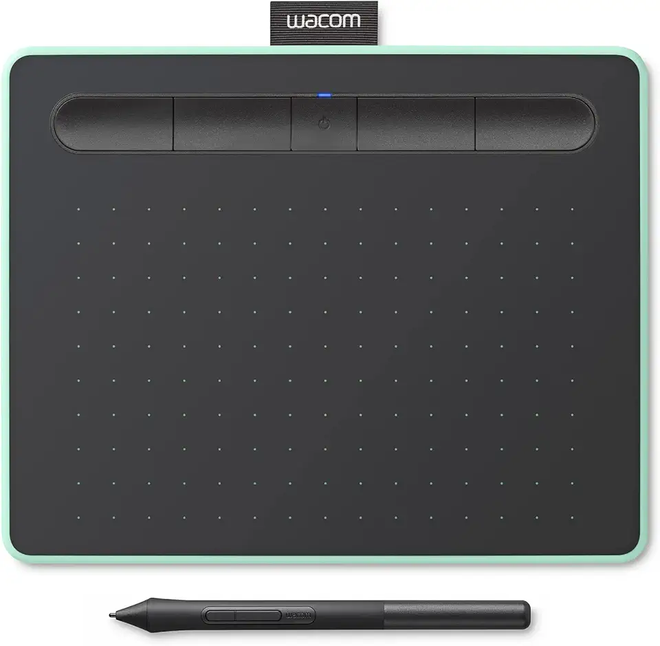 Mesa Digitalizadora Wacom Bluetooth Pequena Intuos Criativa - CTL4100WLE0, Verde e Preta, Pequeno