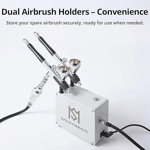 Miniatura 5 de Kit de aerógrafo con compresor de aire, juego de pintura de pistola de cepillo de aire de doble acción, kit de pistola de pulverización de aerógrafo