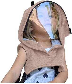 Amazon 子供用 フェイスシールド ネコ耳フード付き 帽子 取り外し可能 おしゃれ 日焼け フェイスカバー キッズ 可愛い Uvカット 紫外線対策 防風 防塵 花粉 通気性 防災 折りたたみ 軽量 呼吸しやすい コスプレ 男女兼用 アウトドア スポーツウェア ネック