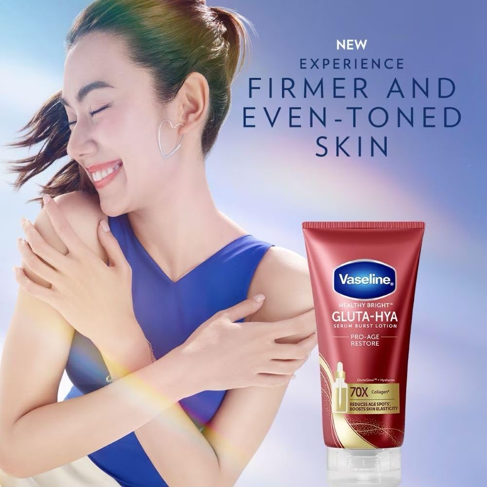 Vaseline GLUTA-HYA PRO-AGE RESTORE 2本 Vaseline Healthy Bright Gluta-Hya Serum Burst Lotion Pro-Age