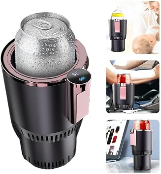 Smart Cup Holder, 2 in 1 Car Cooler Warmer, Cup Holder Drink Holder for Car, Mug Holder with Cooling and Heating Functions, Car Heating Cup Purple Gold