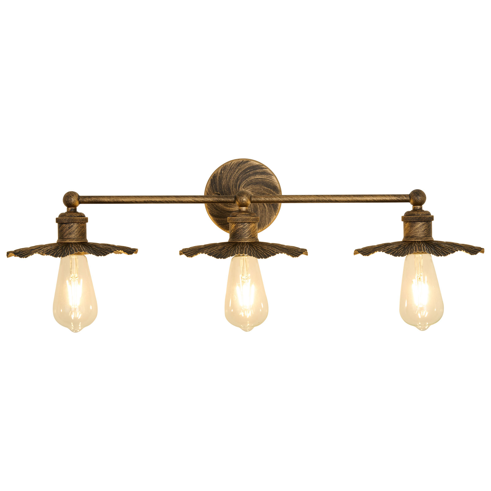 Image of ZGLAOJT 3 Light Vintage Vanity Light Oil Rubbed Bronze Bathroom Light Fixtures Over Mirror.