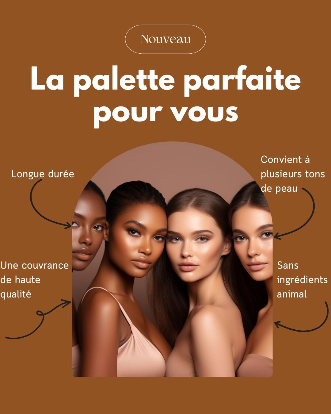 Palette de contour en poudre - contouring - HD - Mat - Vegan - 12 couleurs mat très pigmentées - longue durée pour contouring et illumination de teint
