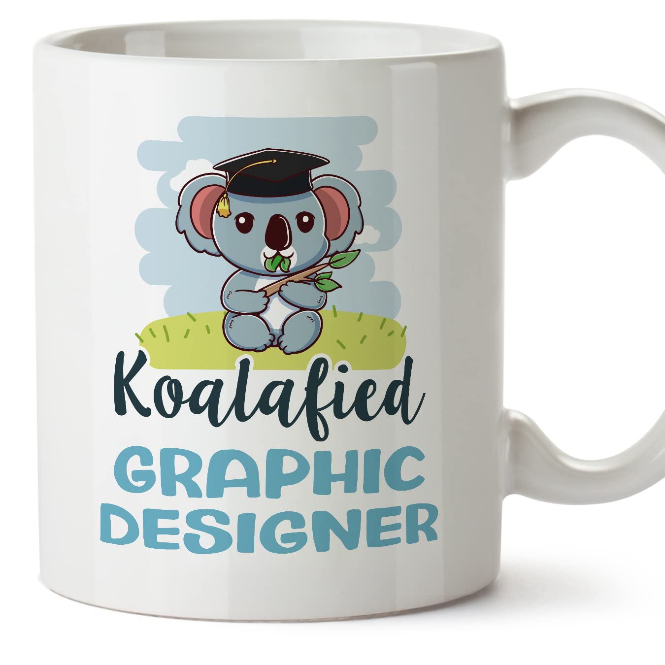 MUGFFINS Graphic Designer Man Mug - in English - Koalafied - Funny Gift for Colleagues - Ceramic 11oz Mug — image 1