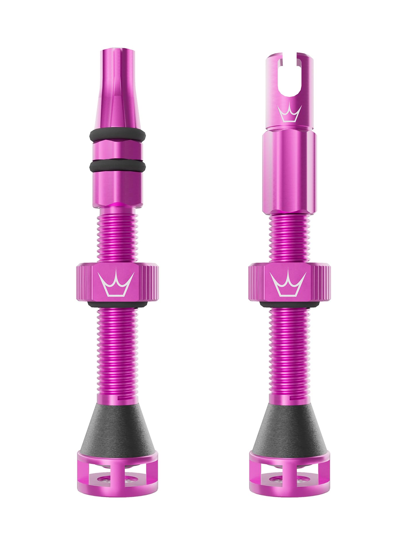 Peaty's Holeshot Fast Flow Tubeless Valves - High Airflow Anti Sealant Clog Design, Fast Tyre Setup, Fully Serviceable 7075 Aluminium, Bike Tyre Valves Compatible with MTB Rim Inserts, 42mm Punch