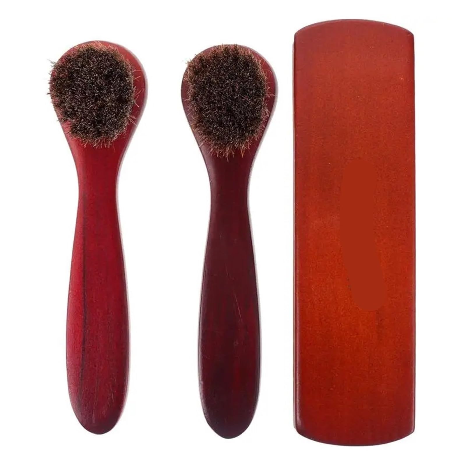 Dusting Brush Shoe Applicators, Shoe Brush 3 pcs Horse Hair Cleaning Polishing For Shoes Boots Car Seats Sofas Bags